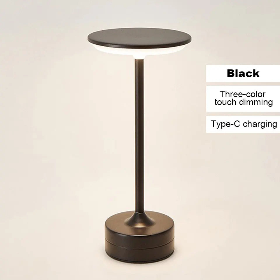 LED Touch Sensor Table Lamp – USB Rechargeable, Portable Wireless Night Light for Bedroom, Reading, Restaurant, Hotel, and Bar