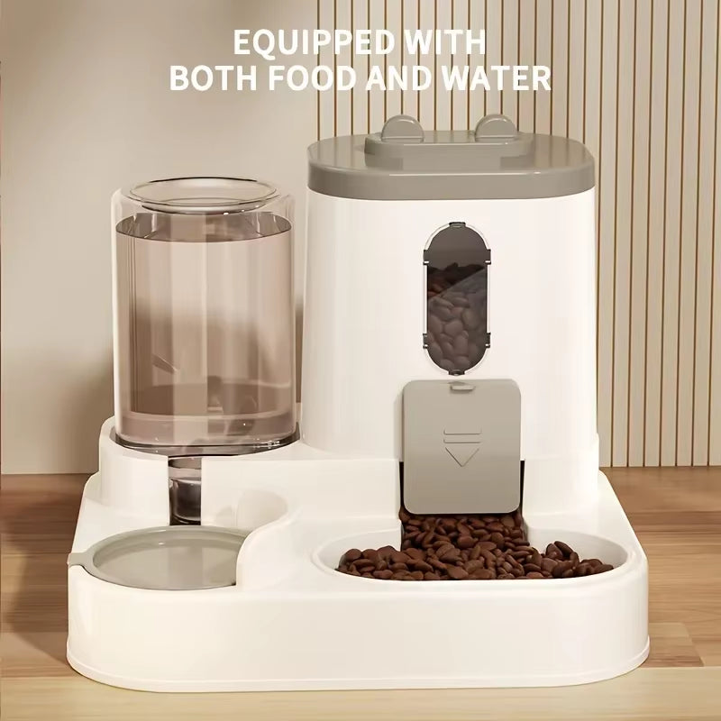 2In 1 Cat Food Dispenser Water and Food Integrated Fully Automatic Cat Food Feeding and Water Dispenser Cute Water Dispenser